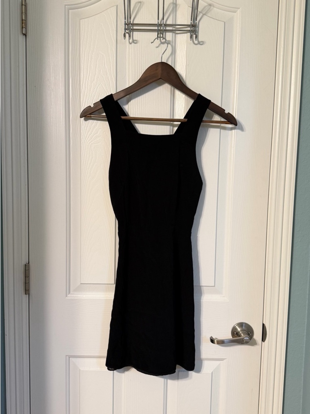 Aritzia Black Square-Neck Mini Dress 00